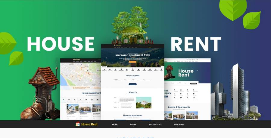 HouseRent - Multi Concept Rental WordPress Theme screenshot 1
