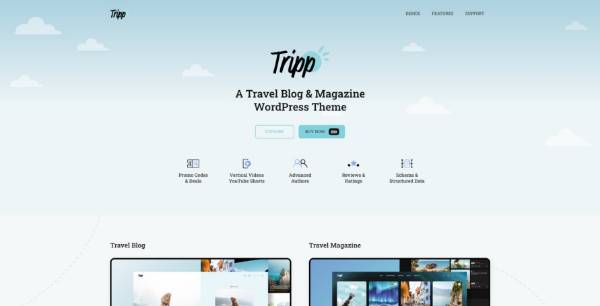 Tripp - Travel Blog & Magazine WordPress Theme screenshot 1