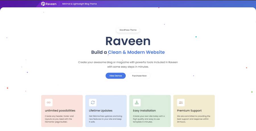 screenshot of Raveen | Personal Blog & Magazine WordPress Theme