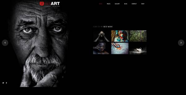 screenshot of Red Art | Artist Portfolio WordPress Theme