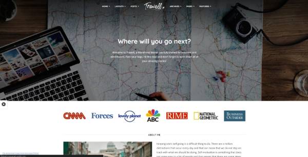 screenshot of Trawell - Travel Blog WordPress Theme