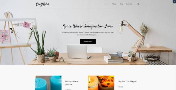 screenshot of CraftBird - Handmade Artist Personal Blog WordPress Theme