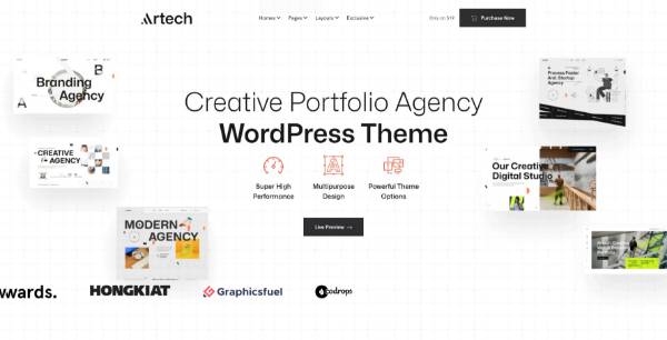 screenshot of Artech - Digital Agency & Creative Portfolio WordPress Elementor Theme