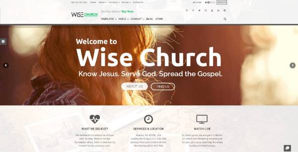 screenshot of Wise Church | Multi-Purpose Online Ministry WordPress Theme