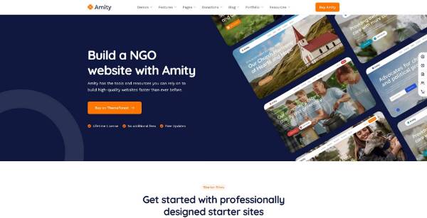 screenshot of Amity - Charity & Donation Elementor WordPress Theme