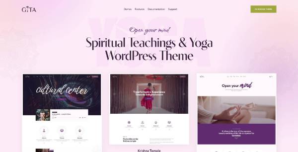 screenshot of Gita - Yoga WordPress Theme