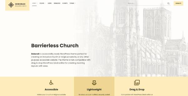 screenshot of Deborah - Inclusive Church WordPress Theme