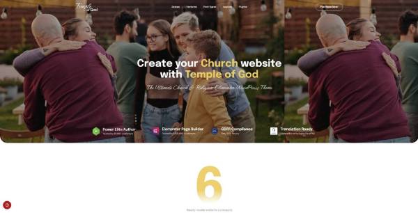 screenshot of Temple of God - Religion and Church WordPress Theme