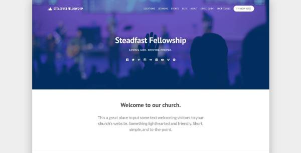 screenshot of Steadfast - Responsive WordPress Church Theme