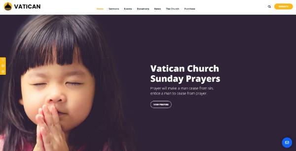 screenshot of Vatican - Church WordPress Theme