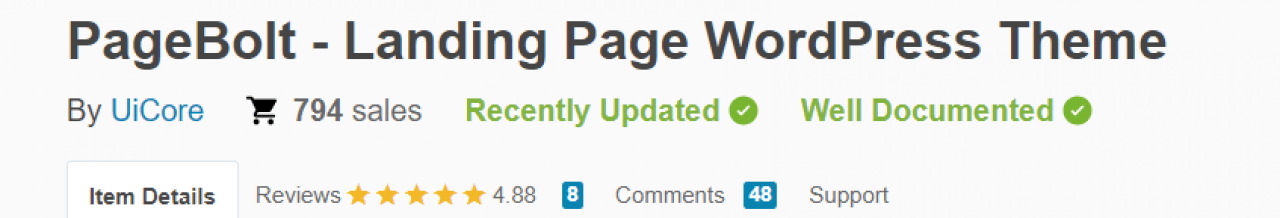 PageBolt WordPress theme reviews and rating
